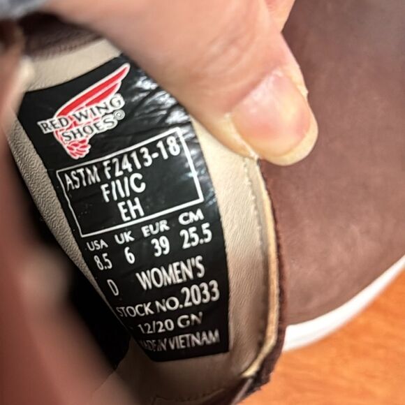 Red Wing 2033 Womens Brown Leather Low Top Safety Toe Work Shoes Loafers Sz 8.5 - Picture 10 of 10